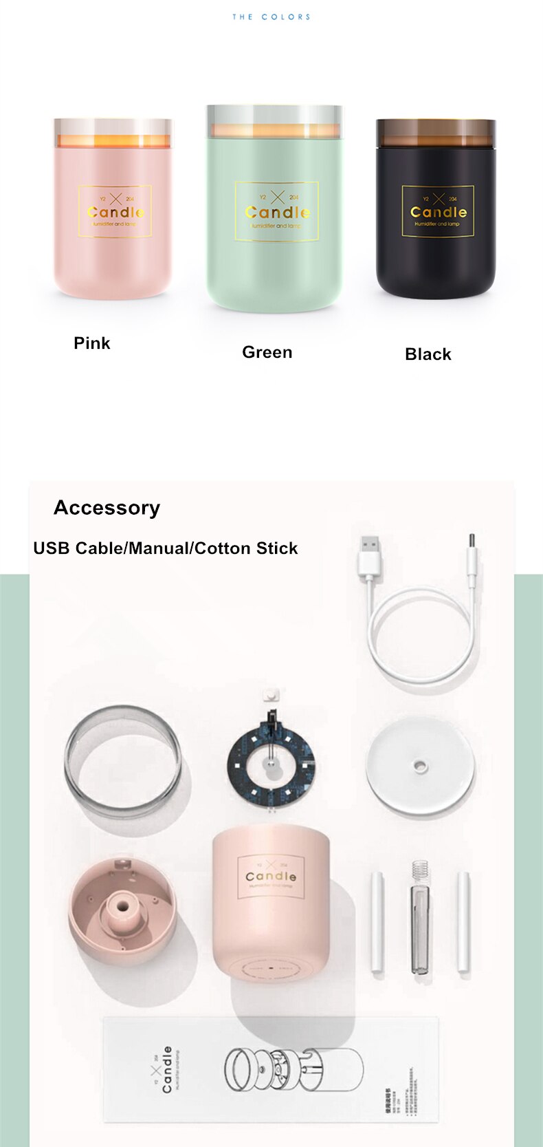 Mini Candle-Shaped Air Humidifier