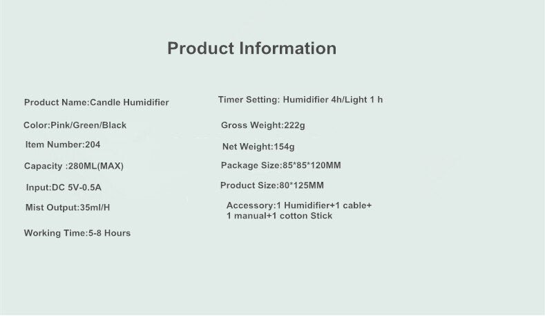Mini Candle-Shaped Air Humidifier